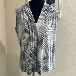 Calvin Klein sleeveless black-and-white top